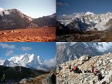 15 2 Trail To Langma La, Lhotse And Everest, Makalu And Chomolonzo, Yaks Near Langma La After passing the Shurim Tso lake, the trail climbs up a steep rocky slope, with views to Lhotse and Everest, and Makalu and Chomolonzo across the valley.